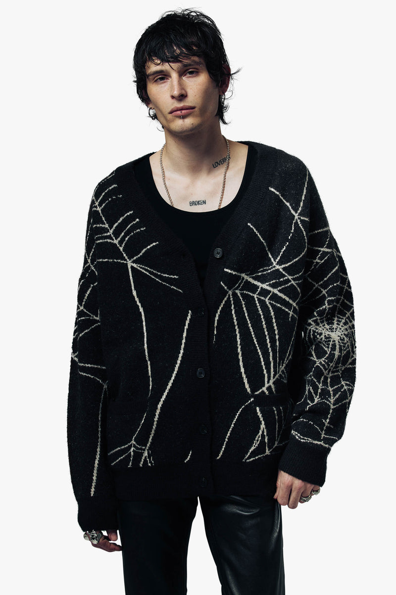 Oversized Web Cardigan