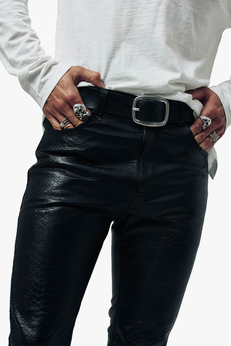 SCOTT BELT - BLACK LEATHER