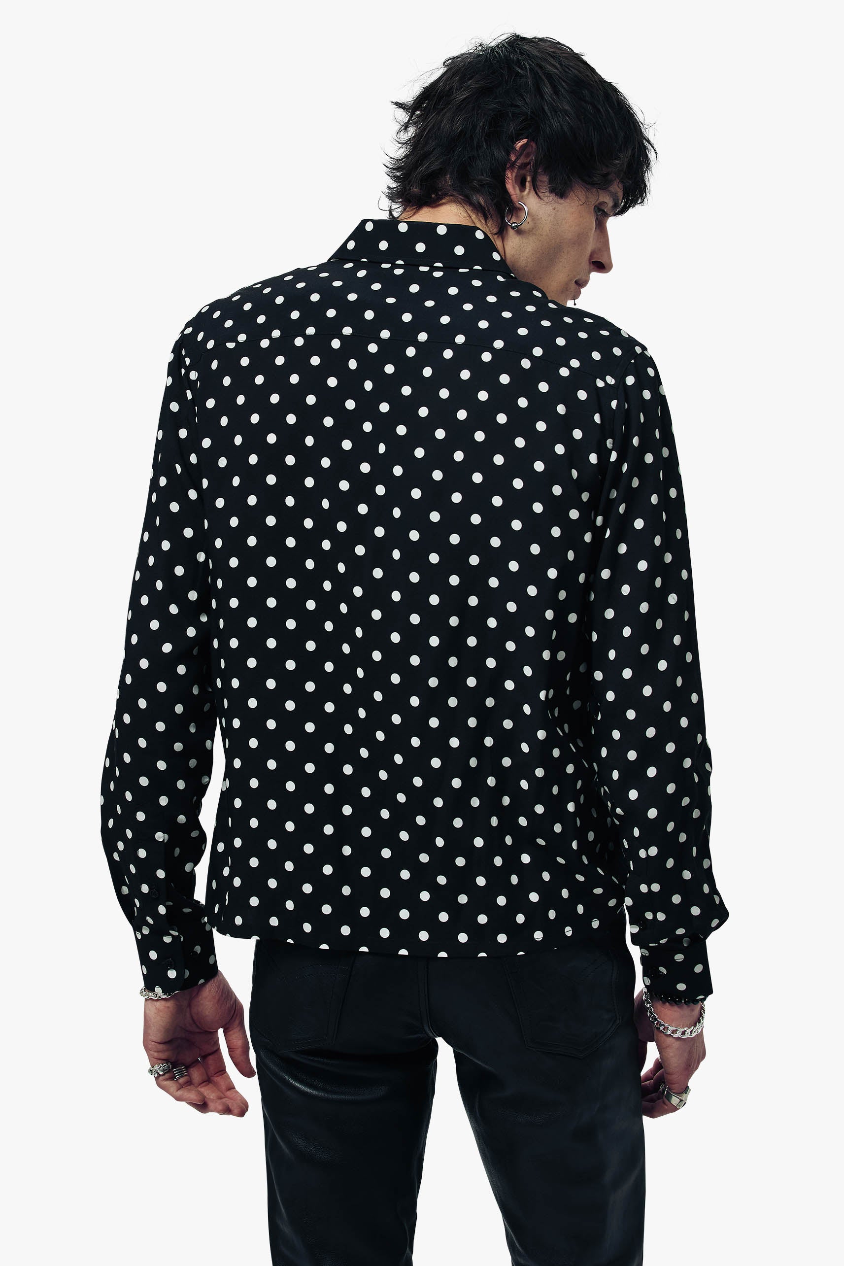 hiand Fluffy dot Shirt black Fluffy dot Shirt - HIAND 【公式
