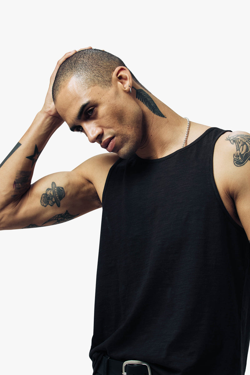 Slub Vest Black