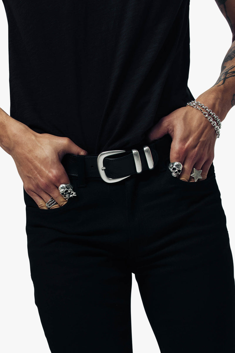 DUO BELT | DISTRESSED BLACK