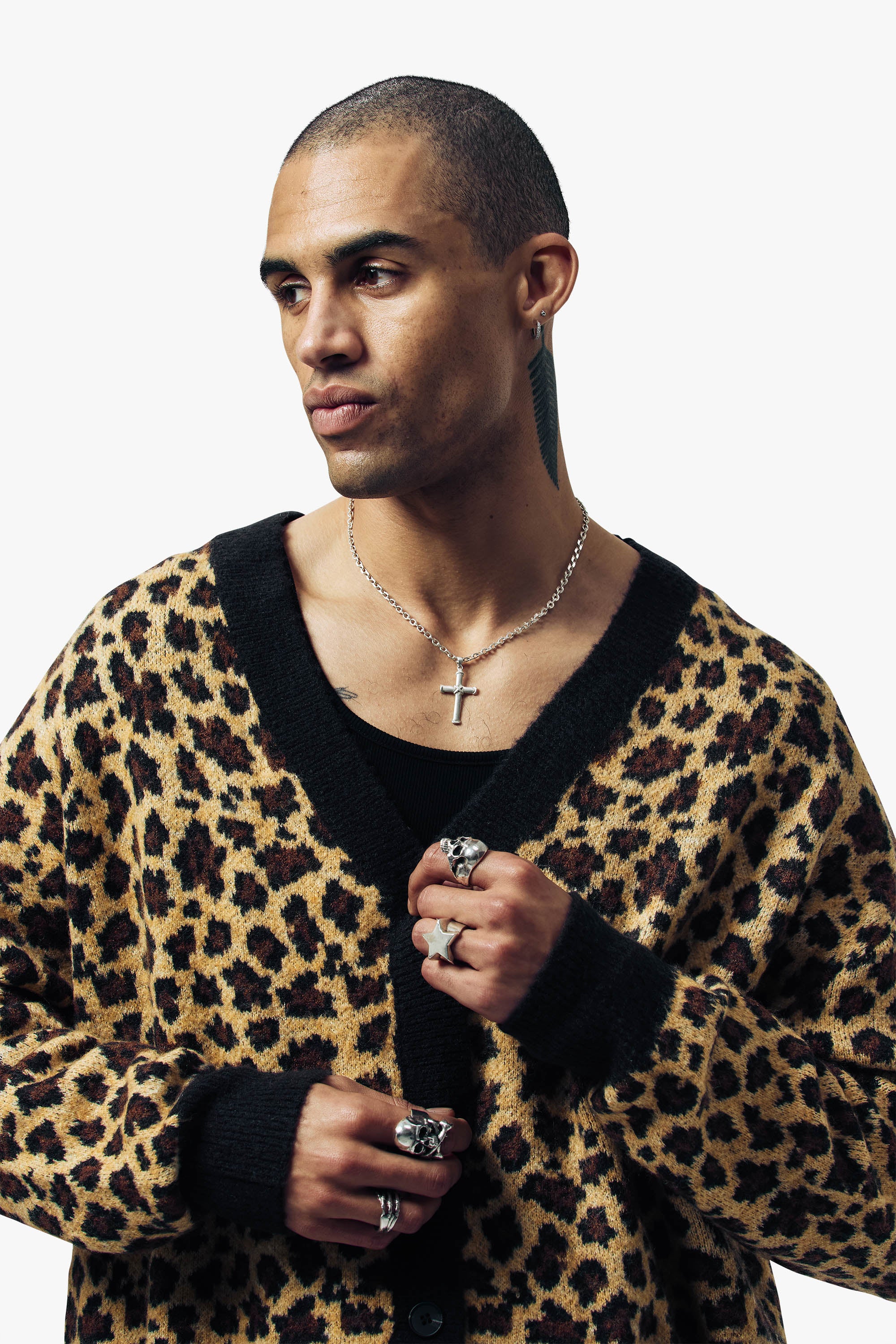 CLANE クラネ　LEOPARD LONG GILET LEOPARD CARDIGAN | BLONDE ‐ OTHER UK