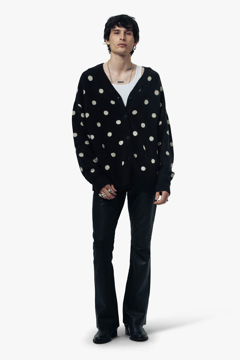 Oversized Polka Dot Cardigan | Black & White