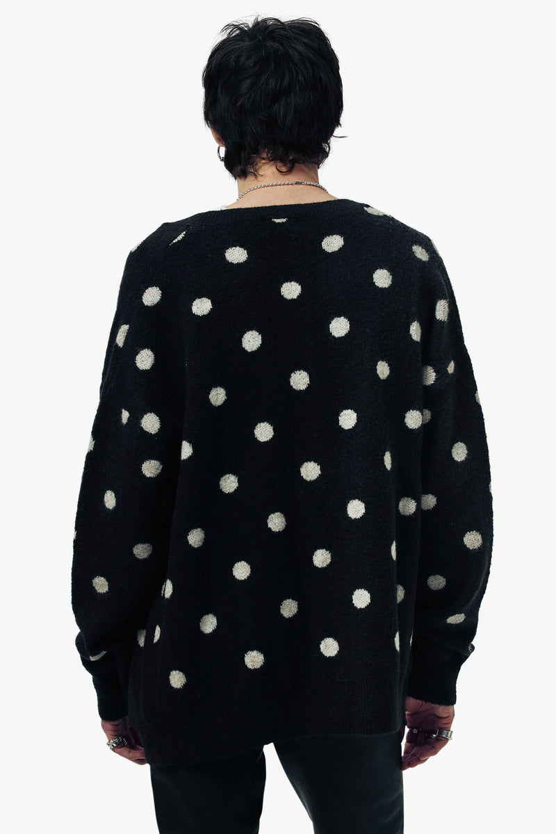 POLKA DOT OVERSIZED BRUSHED CARDIGAN