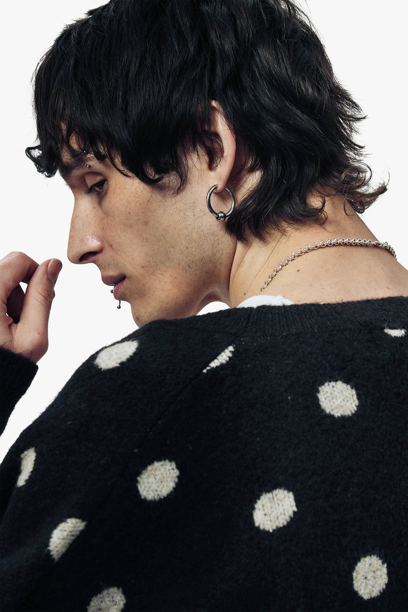 POLKA DOT OVERSIZED BRUSHED CARDIGAN