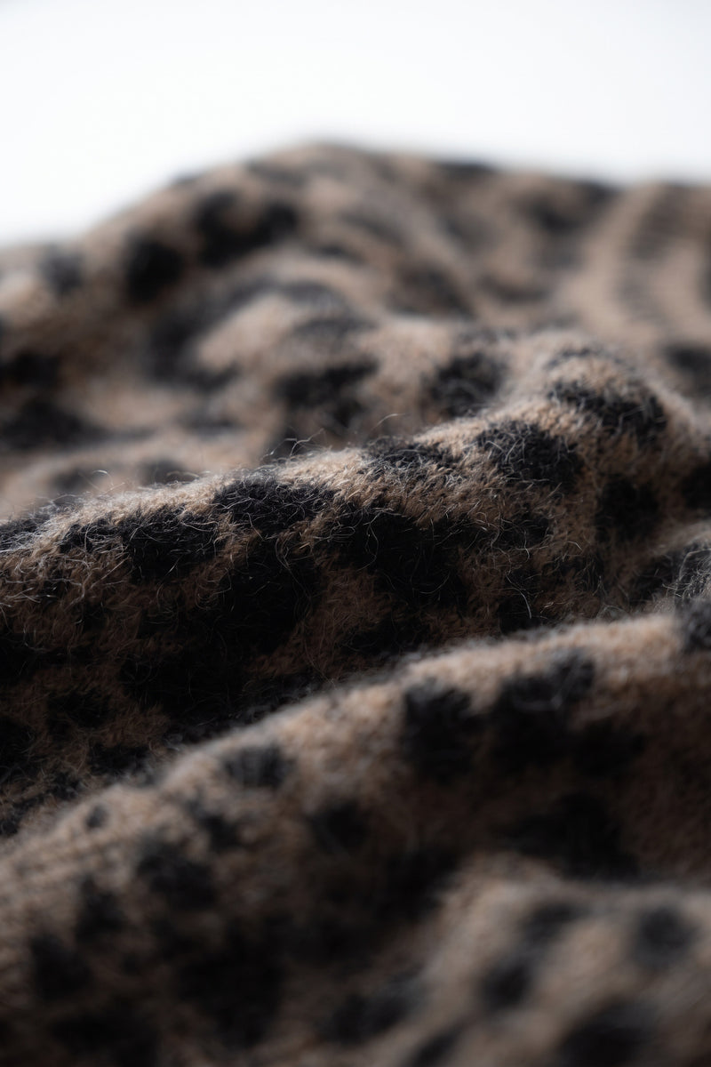 Berwick Brushed Mohair Knit Cardigan - Leopard - Women