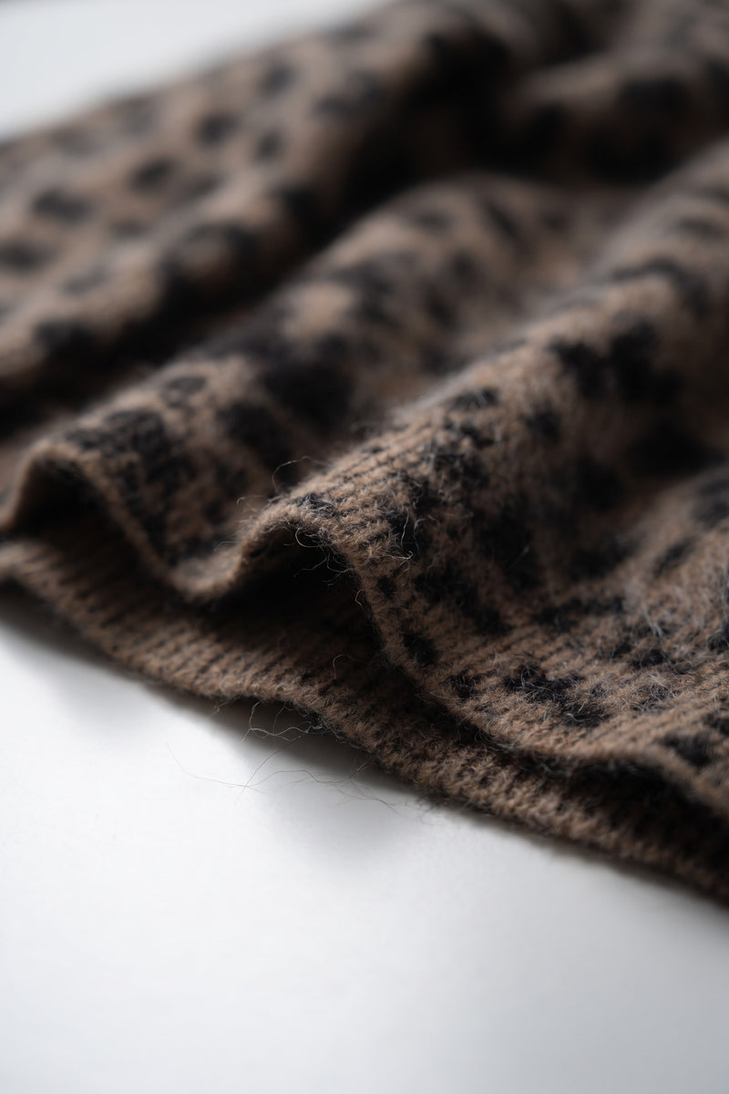 Berwick Brushed Mohair Knit Cardigan - Leopard - Women