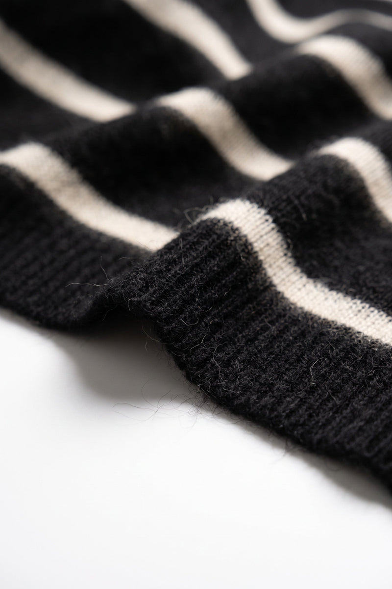 OVERSIZED BAND STRIPE NAVARRO JUMPER - BLACK & BONE - WOMENS