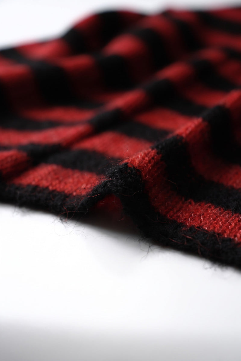 OVERSIZED CLASSIC STRIPE NAVARRO JUMPER - BLACK & OXBLOOD - WOMENS