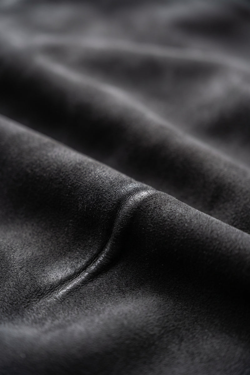 O24 Flared Leather Pants - Distressed Black