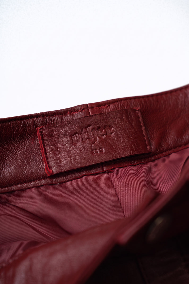 O24 Bootcut  Leather Pants - Oxblood