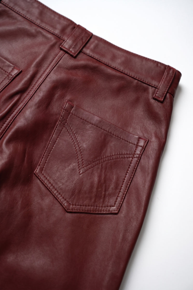 O24 Bootcut  Leather Pants - Oxblood