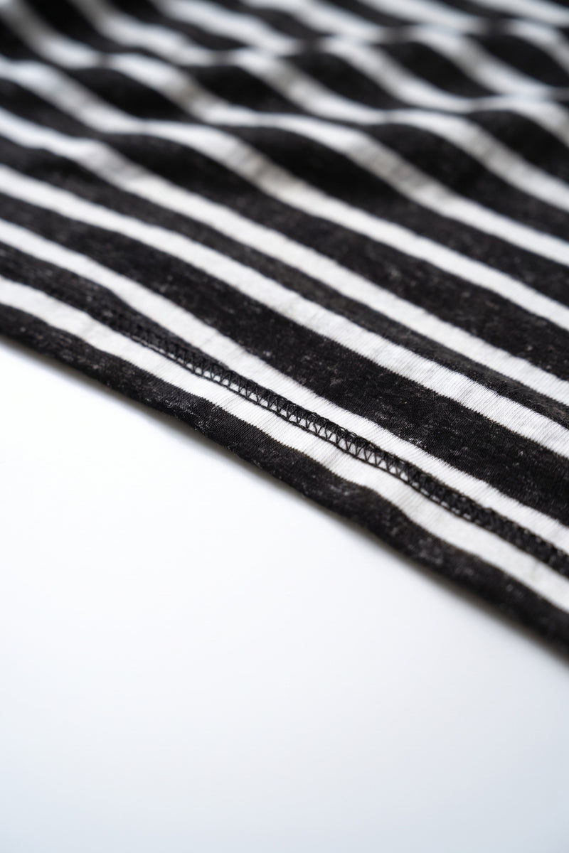 Damon Long Sleeve Henley T Shirt - Stripe