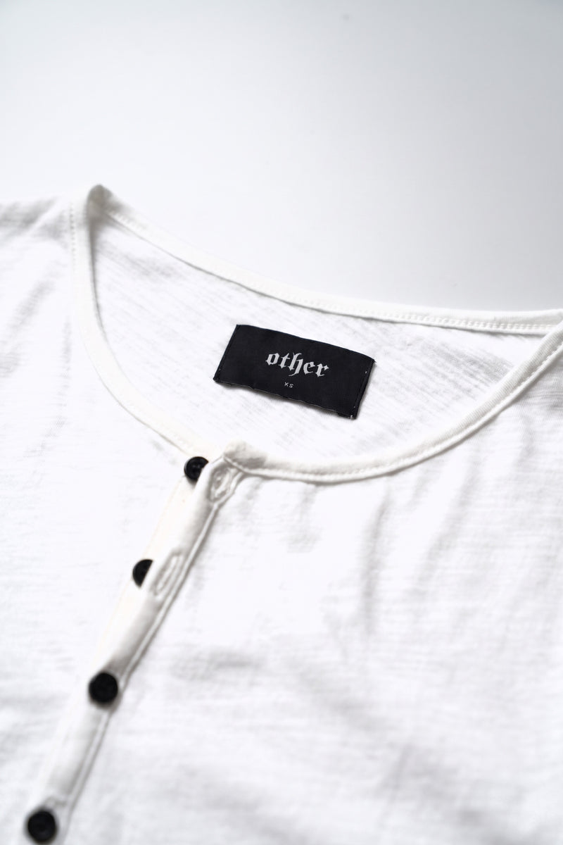 Damon Long Sleeve Henley T-Shirt - Bone