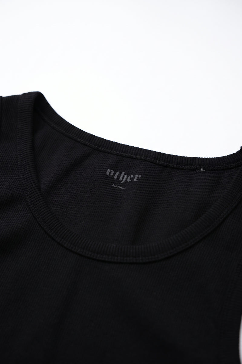 Icon Heavy Rib beater Vest - Black - Women