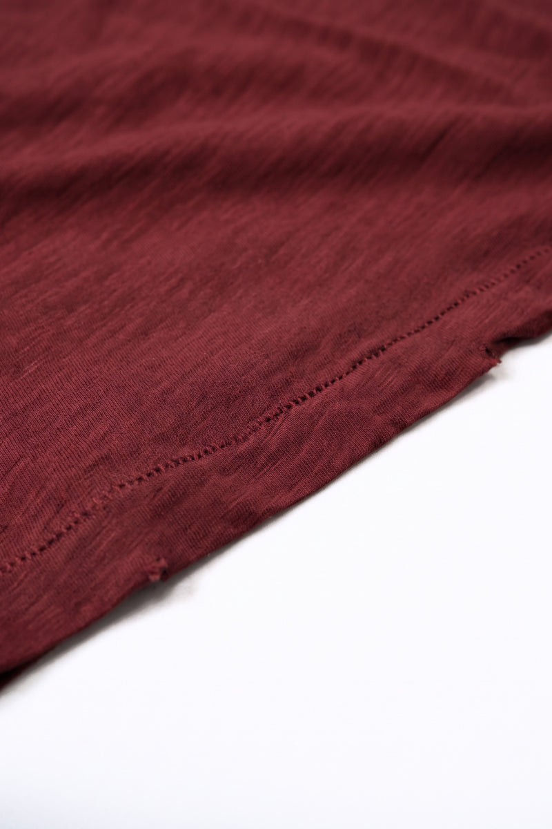 Lazarus Scoop Neck T-Shirt - Oxblood