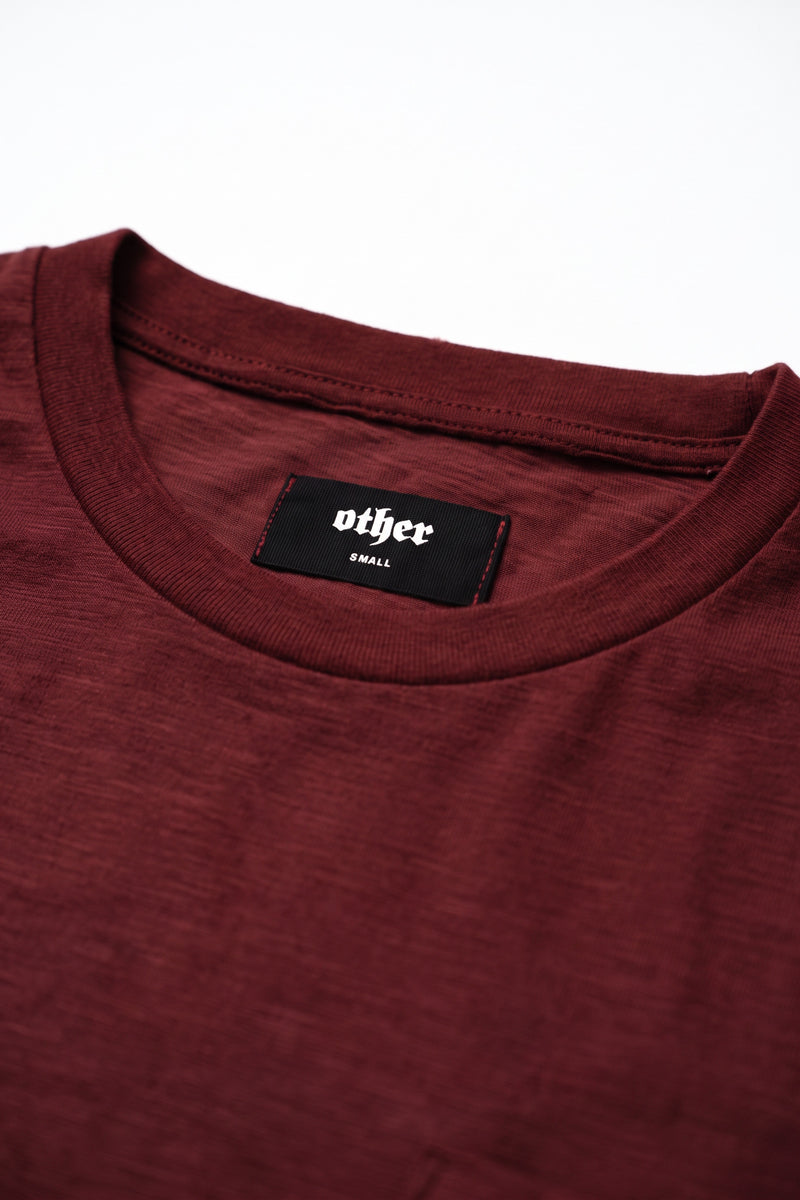 Lazarus Scoop Neck T-Shirt - Oxblood