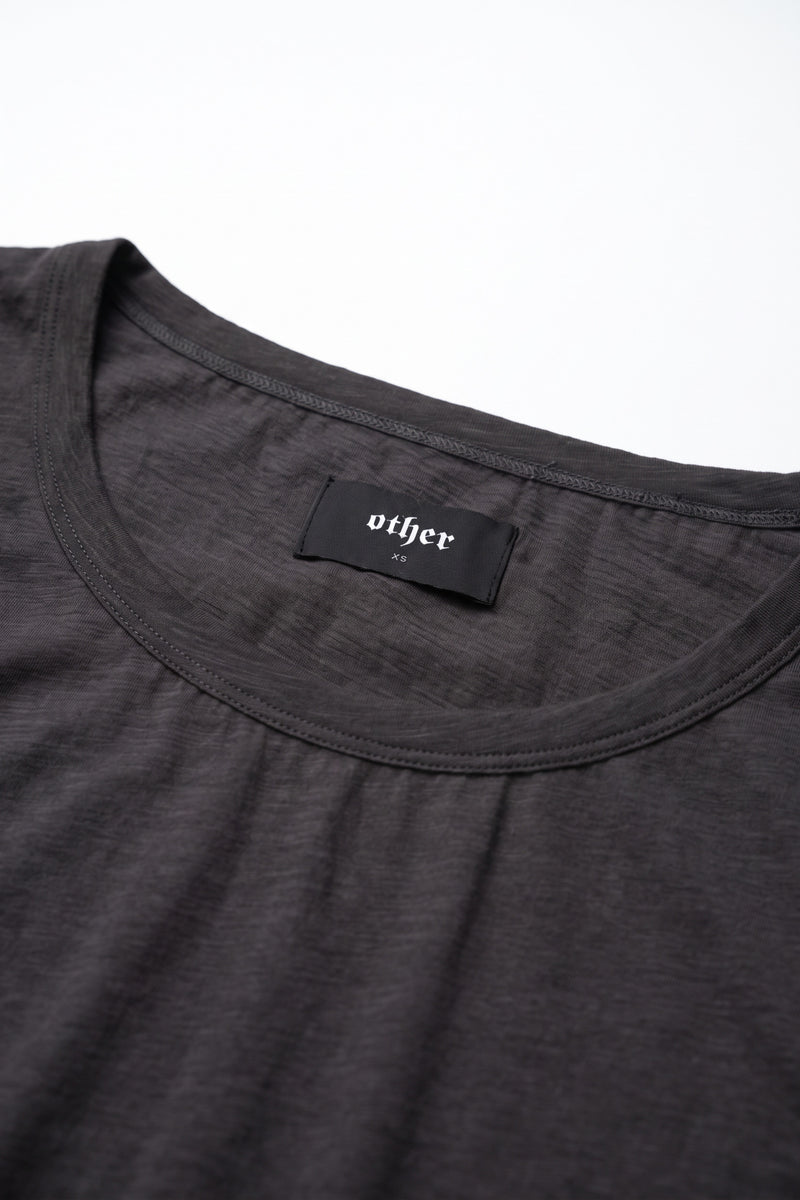 Lazarus Scoop Neck T-Shirt - Gun Metal Grey