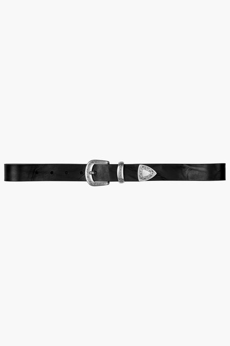 Old West Belt | Worn Black Leather
