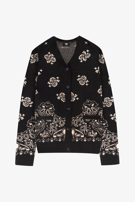 BANDANA OVERSIZED BRUSHED CARDIGAN - WOMEN