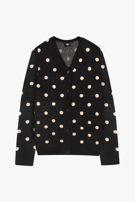 POLKA DOT OVERSIZED BRUSHED CARDIGAN