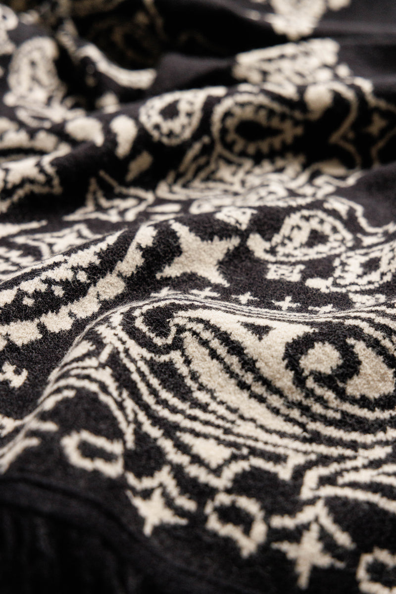 Western Bandana Poncho | Black