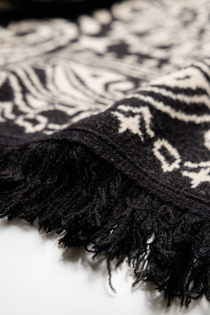 Western Bandana Poncho | Black