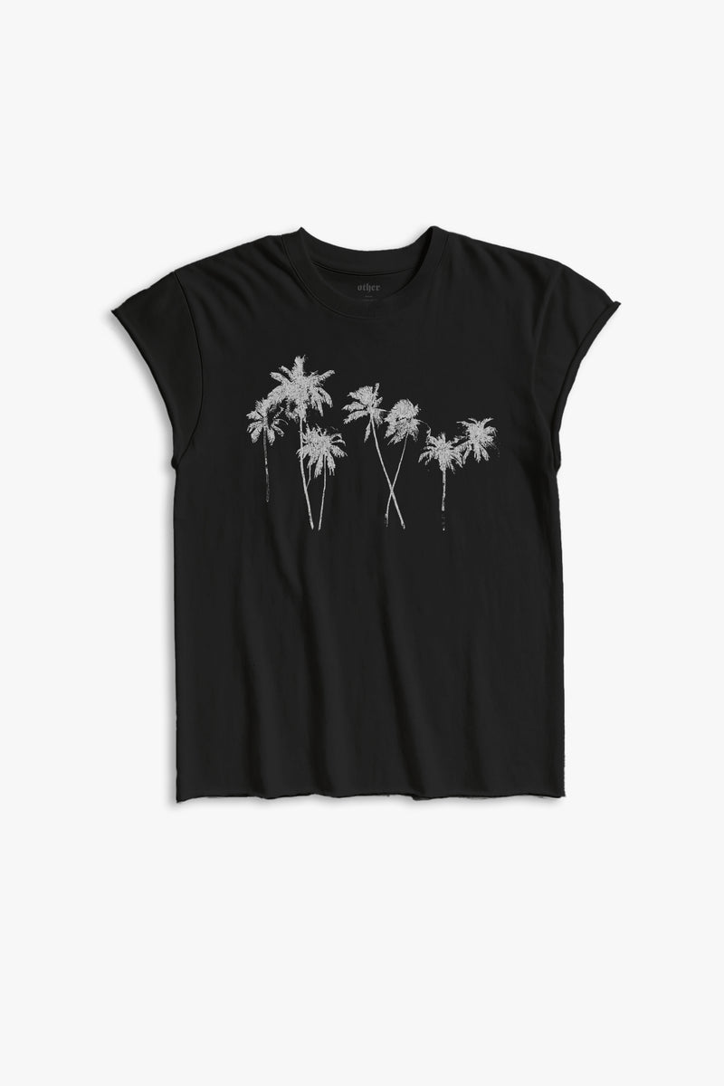 PALMS ROCKER TEE - BLACK