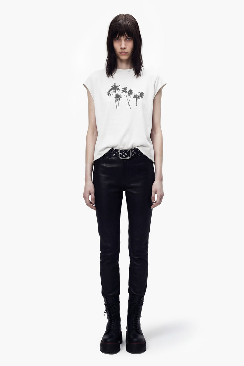 PALMS ROCKER TEE - WHITE - WOMEN