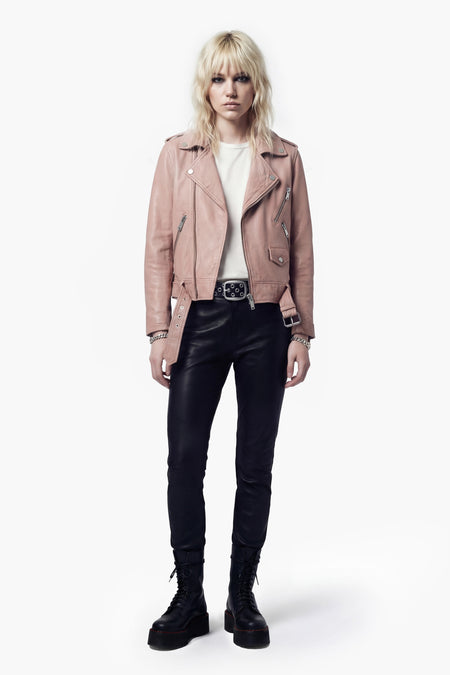 The Deuce Biker Jacket  - Pink Blush