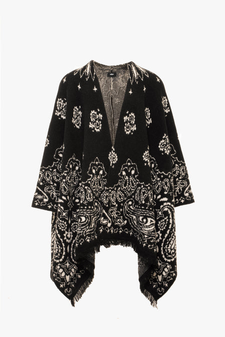 Western Bandana Poncho | Black