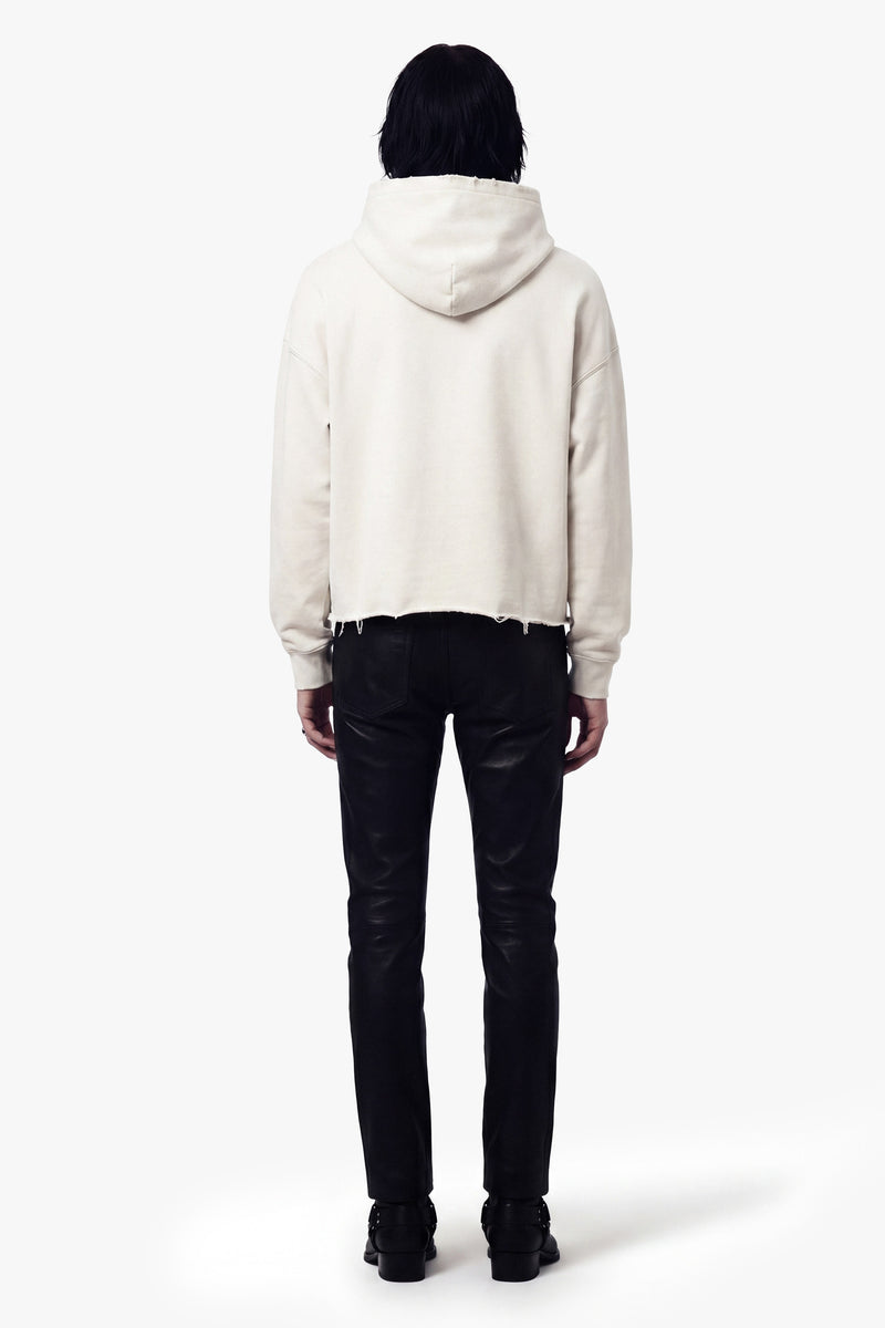 Vintage Issue Raw Edge Oversized Hoodie - Vintage White