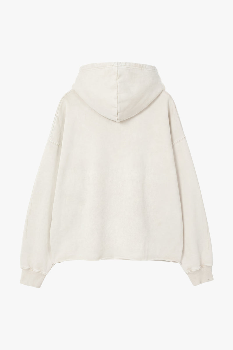 Vintage Issue Raw Edge Oversized Hoodie - Vintage White-Women