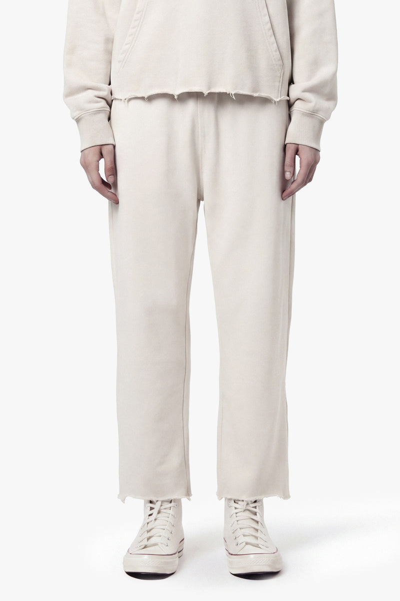 Vintage Issue Raw Edge Wide Leg Sweatpants - Vintage White-Women