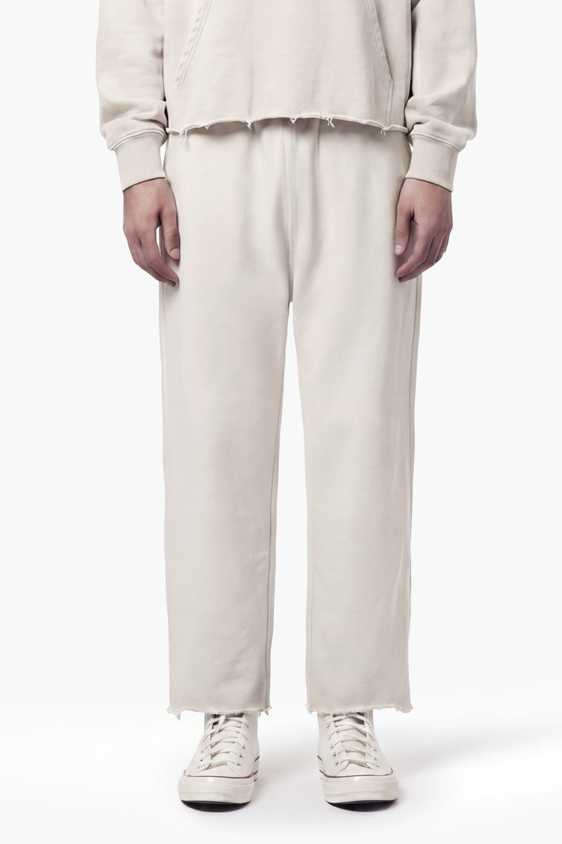 Vintage Issue Raw Edge Wide Leg Sweatpants - Vintage White