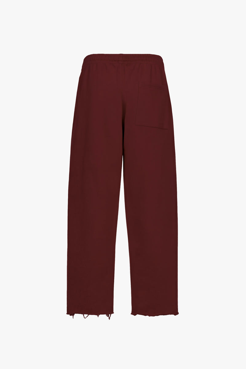 Icon Vintage Issue Raw Edge Wide Leg Sweatpants - Oxblood