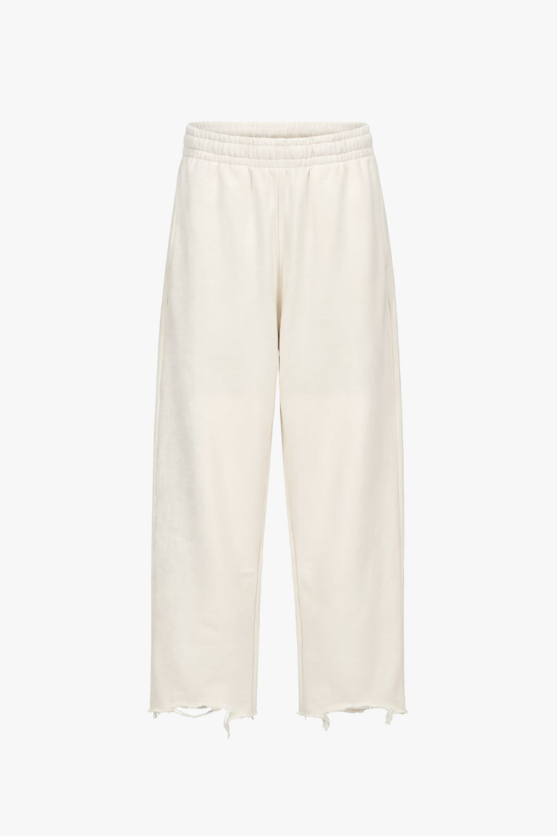 Vintage Issue Raw Edge Wide Leg Sweatpants - Vintage White