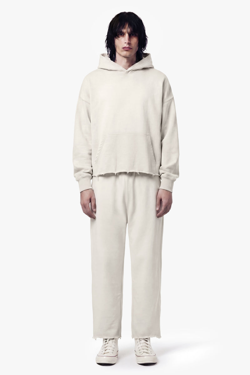 Vintage Issue Raw Edge Wide Leg Sweatpants - Vintage White