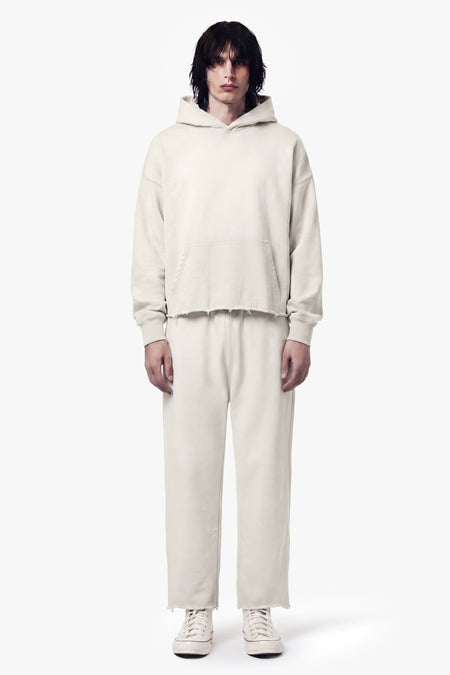 Vintage Issue Raw Edge Wide Leg Sweatpants - Vintage White