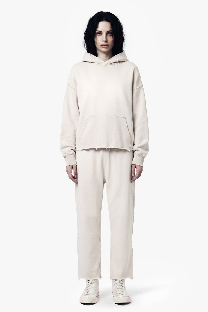 Vintage Issue Raw Edge Wide Leg Sweatpants - Vintage White-Women
