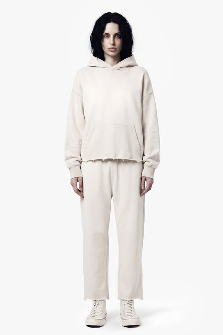 Vintage Issue Raw Edge Wide Leg Sweatpants - Vintage White-Women