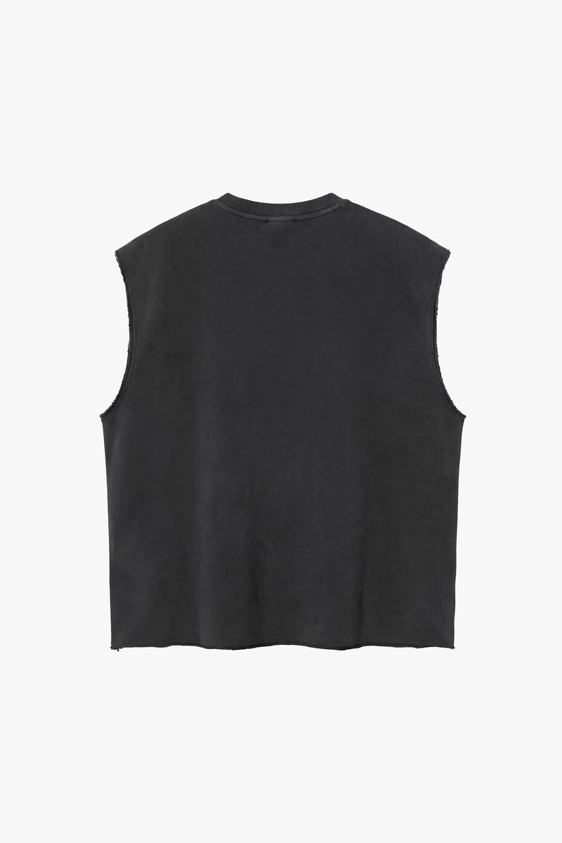 Vintage Issue Raw Edge Oversized Sweatshirt - Vintage Black -Women