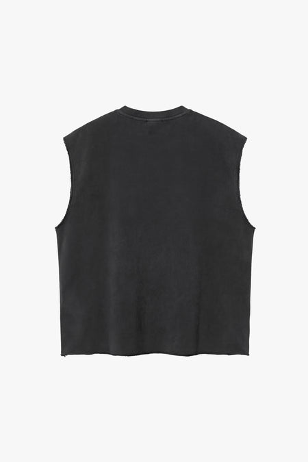 Vintage Issue Raw Edge Oversized Sweatshirt - Vintage Black -Women