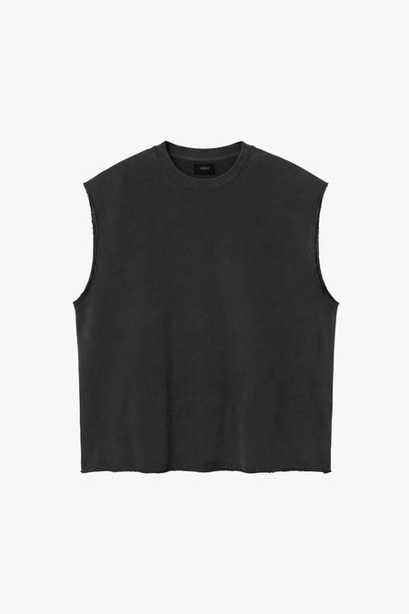 Vintage Issue Raw Edge Oversized Sweatshirt - Vintage Black