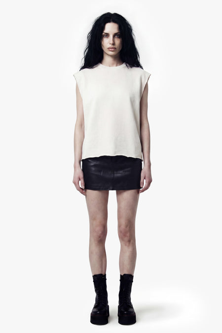 Vintage Issue Raw Edge Oversized Sweatshirt - Vintage White -Women
