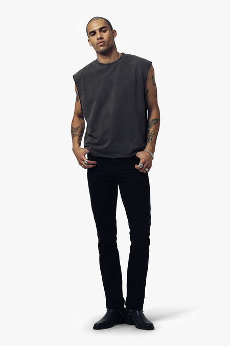 Vintage Issue Raw Edge Oversized Sweatshirt - Vintage Black