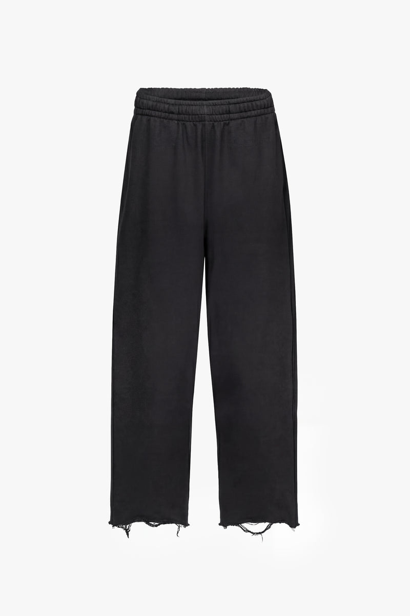 Vintage Issue Raw Edge Wide Leg Sweatpants - Vintage Black