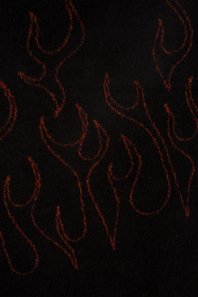 FLAME OVERSIZED CARDIGAN - RED