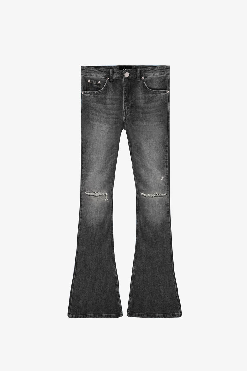 O32 Ripped Knee Flared jeans - Vintage Black
