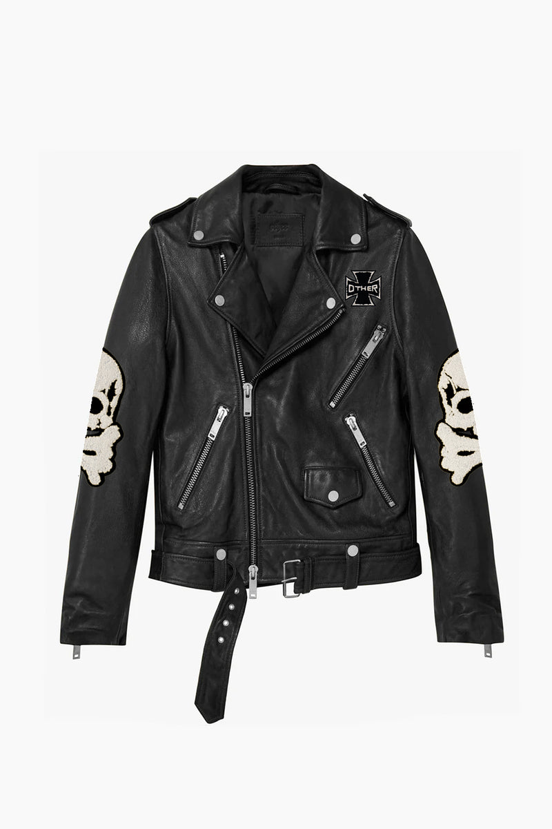 The Skull & Crossbones Patch Deuce Biker Jacket